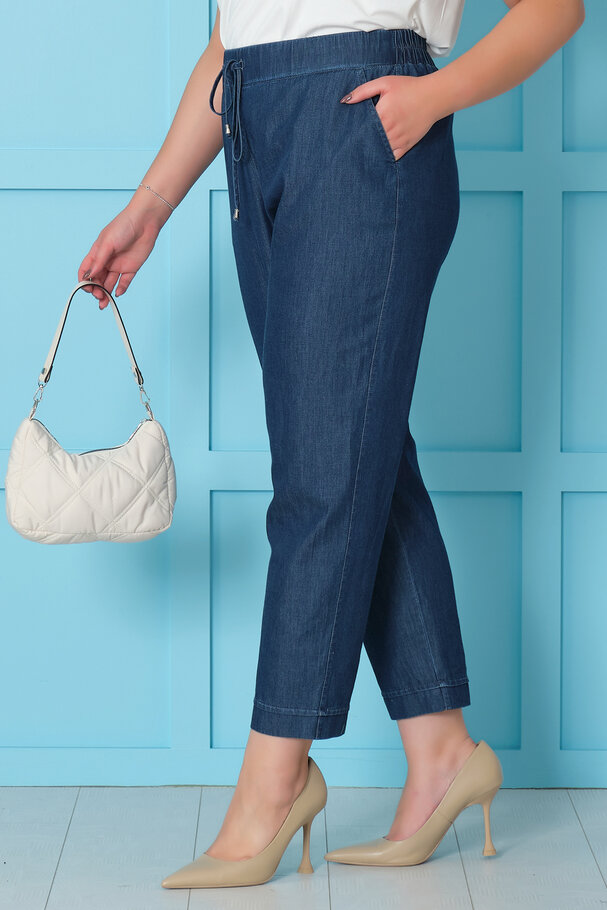 BELİ LASTİKLİ TENSEL PANTOLON