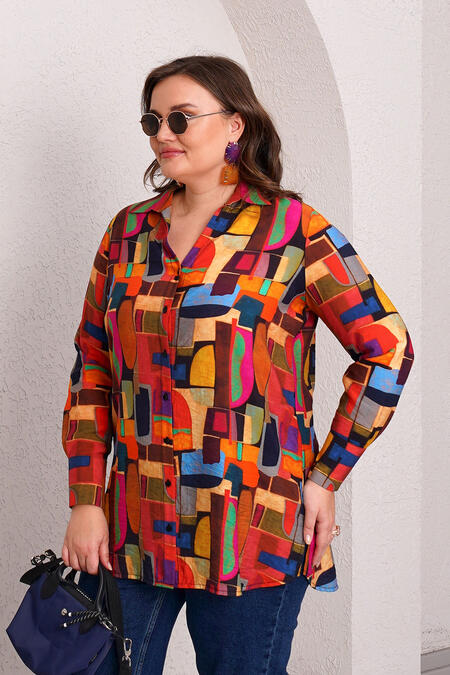 Büyük Moda - DESENLİ VINTAGE GÖMLEK (1)