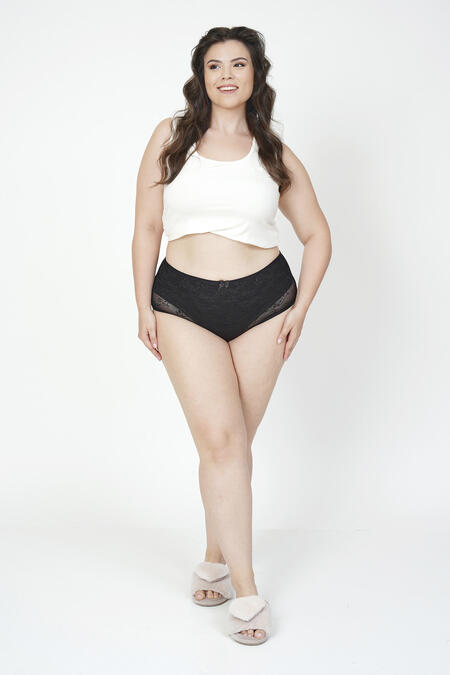 54791 - ÖNÜ ÇİFT KAT DANTEL KÜLOT