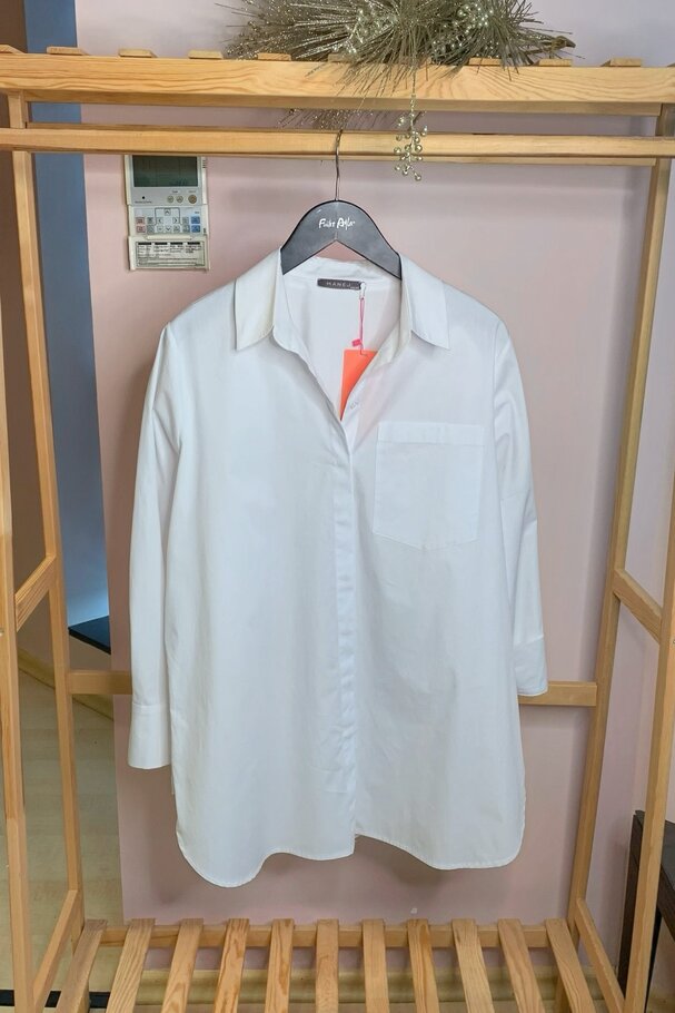 ACCESSORY BUTTON STRETCH POPLIN SHIRT