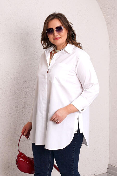 54334 - ACCESSORY BUTTON STRETCH POPLIN SHIRT