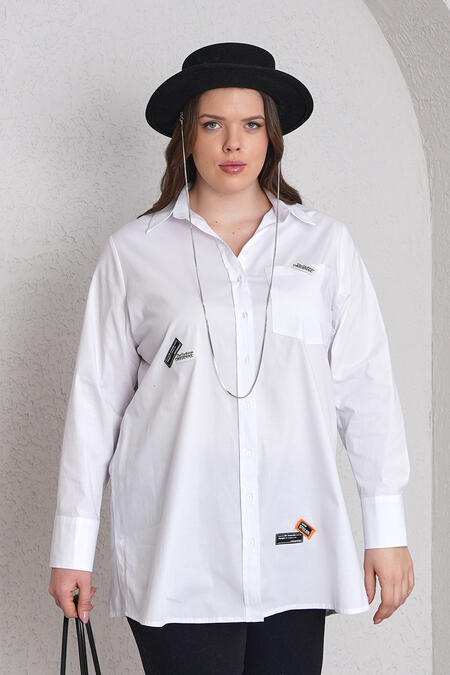 Büyük Moda - ARMA DETAYLI LİKRALI POPLİN GÖMLEK