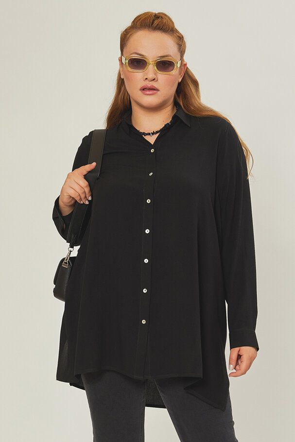 ASYMMETRIC VISCOSE TUNIC SHIRT