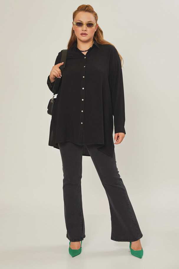 ASYMMETRIC VISCOSE TUNIC SHIRT