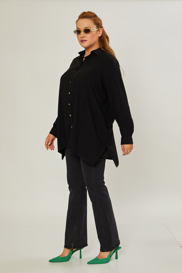 ASYMMETRIC VISCOSE TUNIC SHIRT