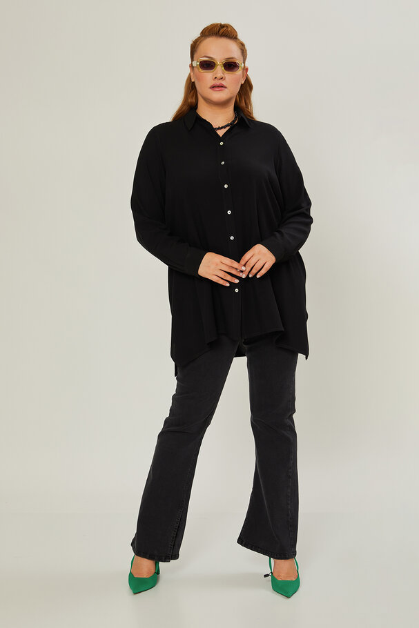 ASYMMETRIC VISCOSE TUNIC SHIRT