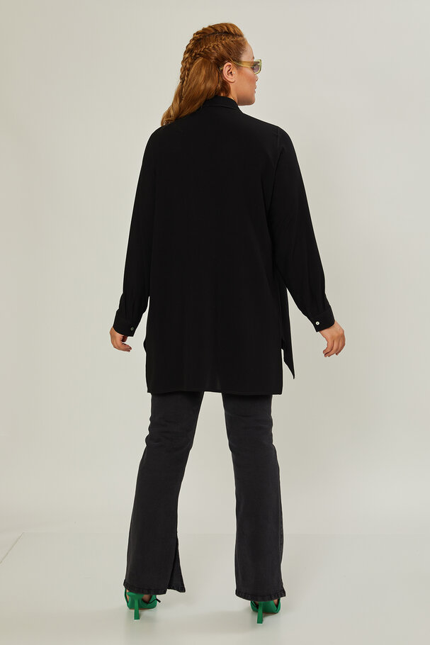 ASYMMETRIC VISCOSE TUNIC SHIRT