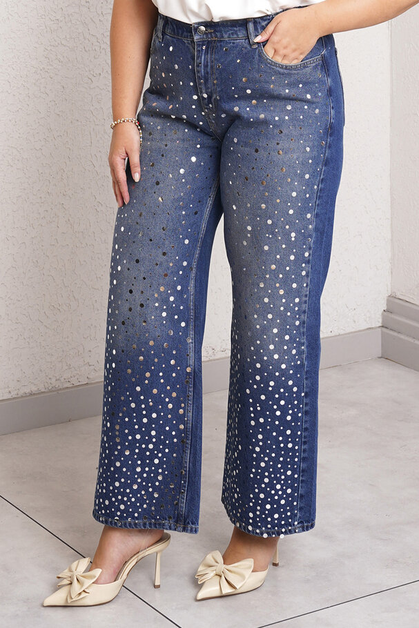 AYNA İŞLEMELİ DÜZ KESİM JEAN