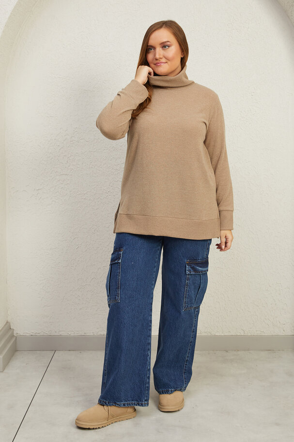 BASIC HIGH NECK KNIT SWEATER