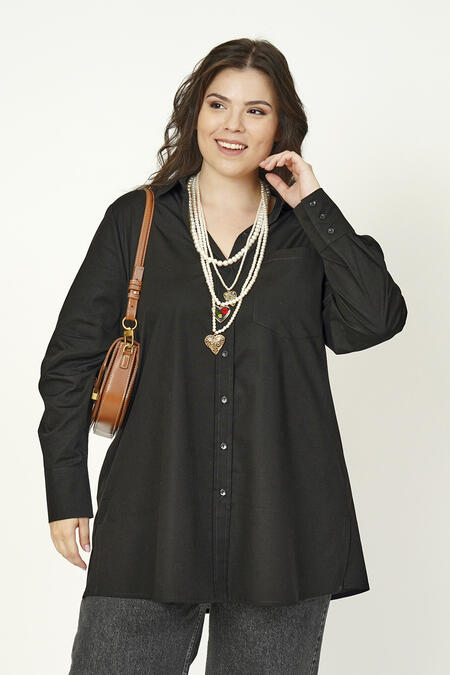 Büyük Moda - BASIC LİKRALI POPLİN GÖMLEK (1) Büyük Moda - BASIC LİKRALI POPLİN GÖMLEK (1)