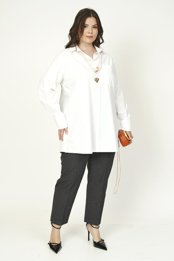 BASIC POPLIN SHIRT WITH ELASTANE