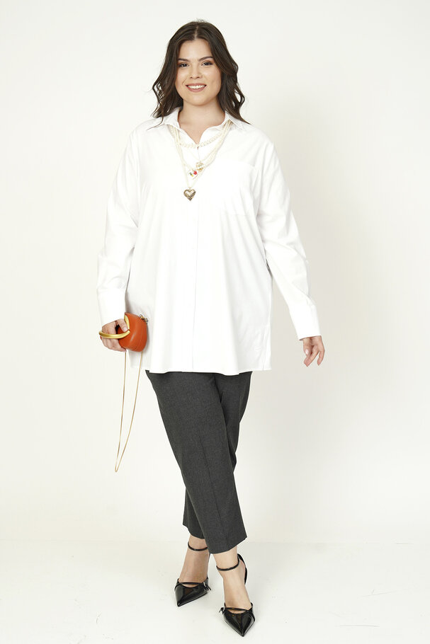 BASIC POPLIN SHIRT WITH ELASTANE