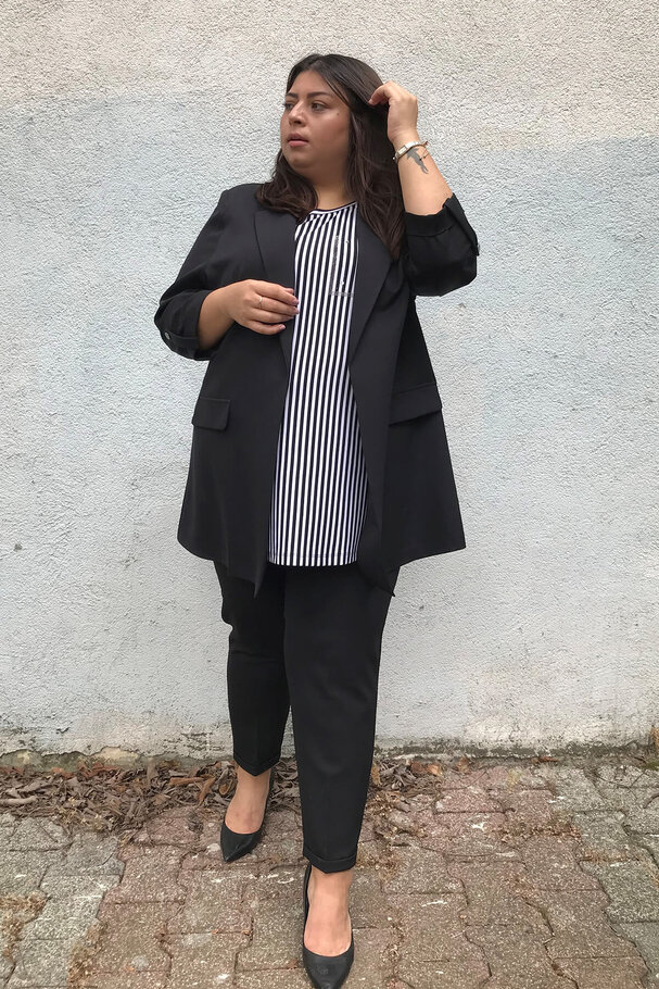 BELİ LASTİKLİ DUBLE PAÇA PANTOLON