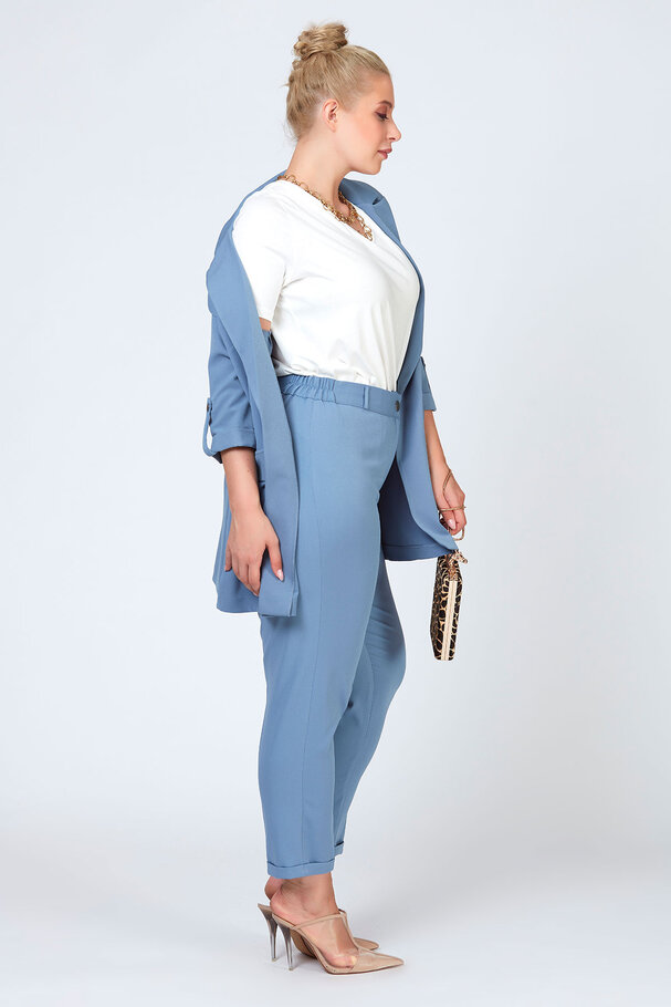 BELİ LASTİKLİ DUBLE PAÇA PANTOLON
