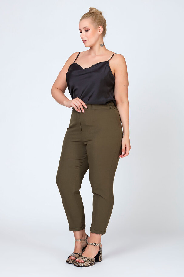BELİ LASTİKLİ DUBLE PAÇA PANTOLON