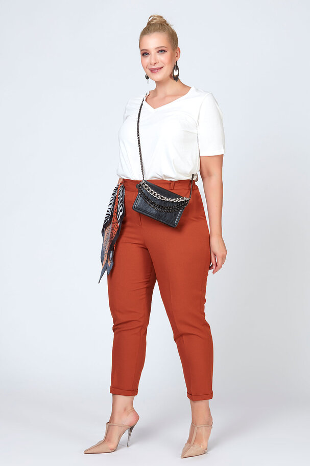 BELİ LASTİKLİ DUBLE PAÇA PANTOLON