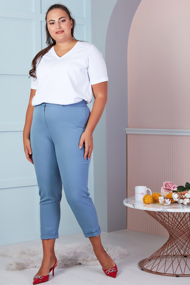 BELİ LASTİKLİ DUBLE PAÇA PANTOLON