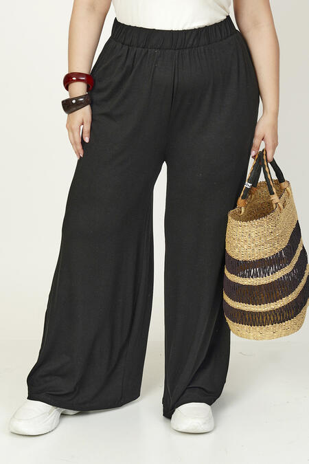 Büyük Moda - BELİ LASTİKLİ GENİŞ PAÇA PANTOLON (1) Büyük Moda - BELİ LASTİKLİ GENİŞ PAÇA PANTOLON (1)