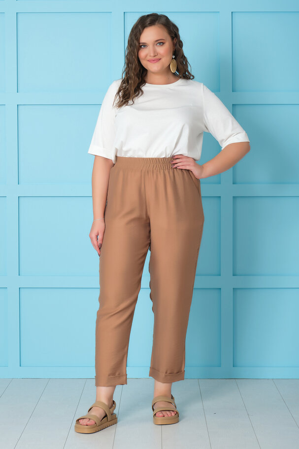 BELİ LASTİKLİ KETEN PANTOLON