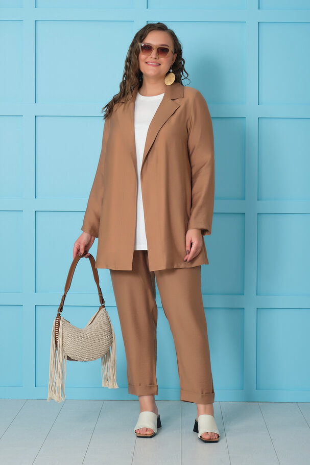 BELİ LASTİKLİ KETEN PANTOLON