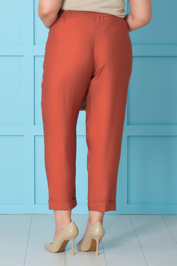 BELİ LASTİKLİ KETEN PANTOLON