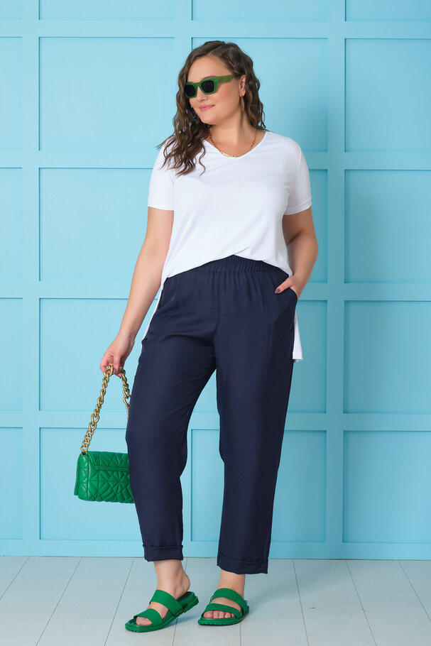 BELİ LASTİKLİ KETEN PANTOLON