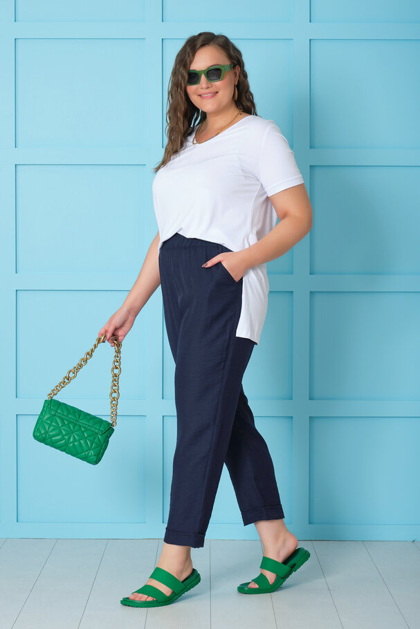 BELİ LASTİKLİ KETEN PANTOLON