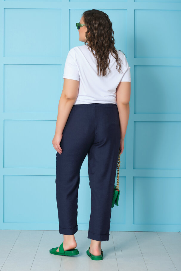 BELİ LASTİKLİ KETEN PANTOLON