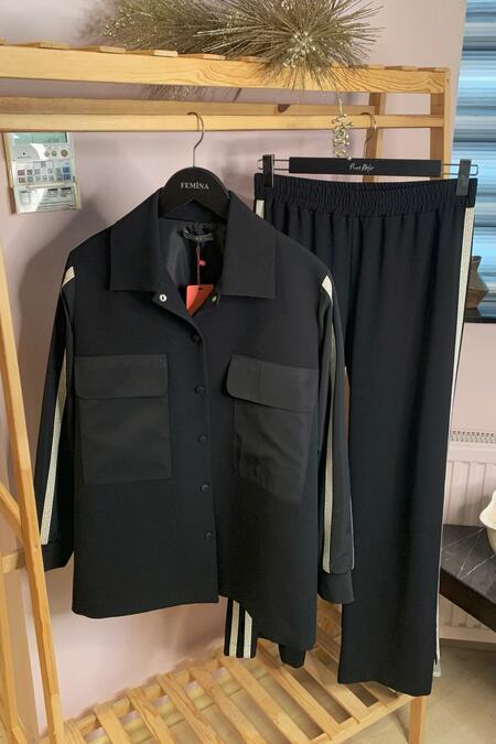  - BELİ LASTİKLİ ŞERİT DETAYLI GENİŞ PAÇA PANTOLON (1)