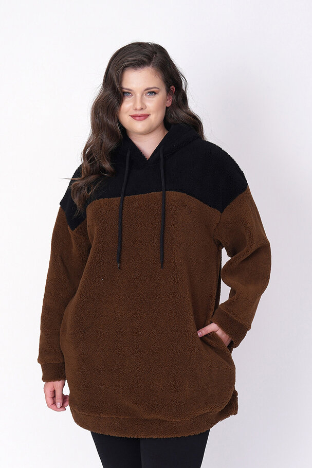 BLOK RENKLİ PELUŞ SWEATSHIRT