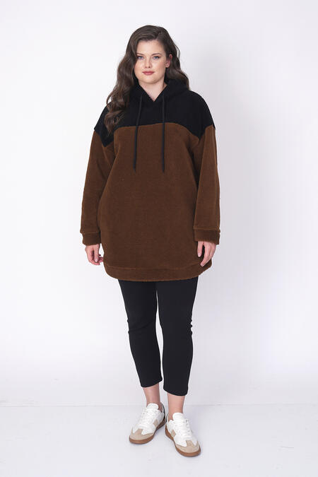 54214 - BLOK RENKLİ PELUŞ SWEATSHIRT (1)  - BLOK RENKLİ PELUŞ SWEATSHIRT (1)