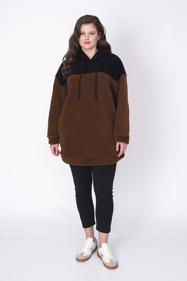 BLOK RENKLİ PELUŞ SWEATSHIRT