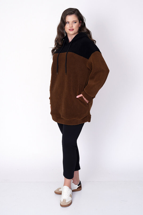 BLOK RENKLİ PELUŞ SWEATSHIRT