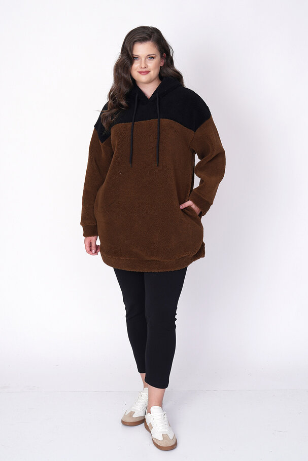 BLOK RENKLİ PELUŞ SWEATSHIRT