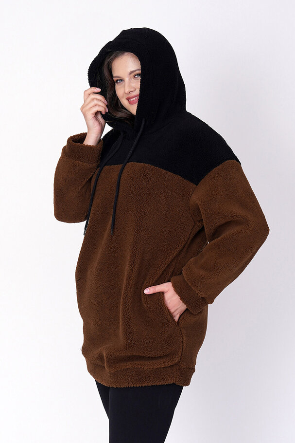 BLOK RENKLİ PELUŞ SWEATSHIRT