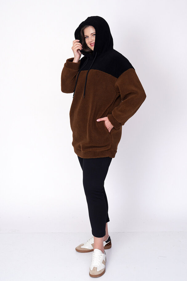 BLOK RENKLİ PELUŞ SWEATSHIRT