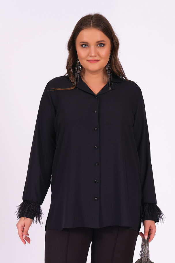 BLOUSE WITH FEATHERS