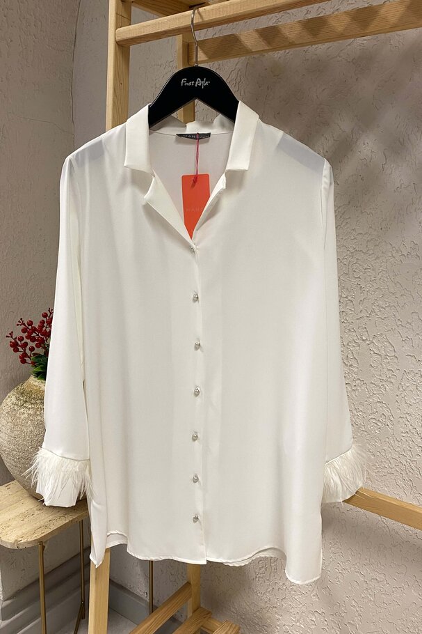 BLOUSE WITH FEATHERS