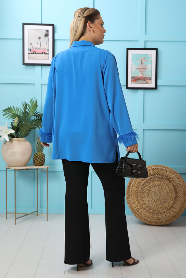 BLOUSE WITH FEATHERS