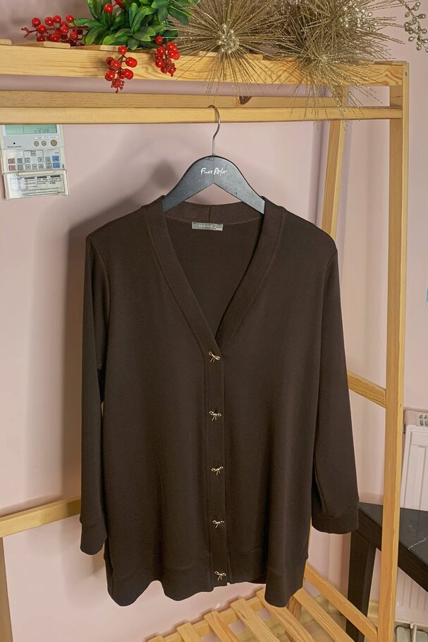 BOW-DETAIL KNIT CARDIGAN