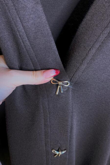 Büyük Moda - BOW-DETAIL KNIT CARDIGAN (1)