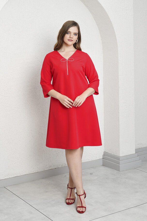 BOW STONE DETAIL DRESS