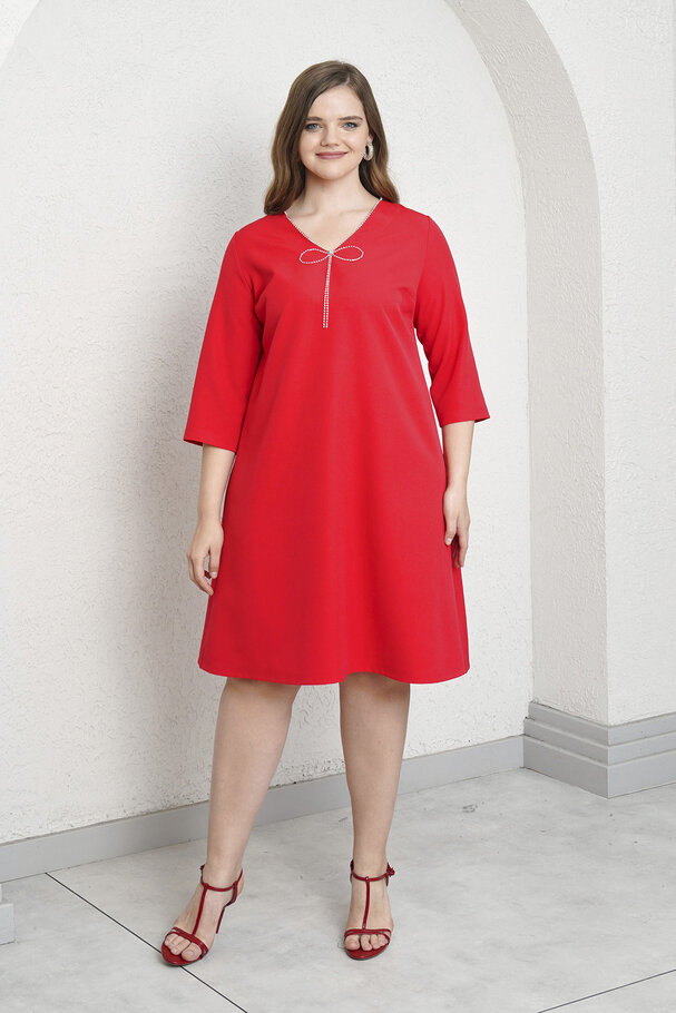 BOW STONE DETAIL DRESS