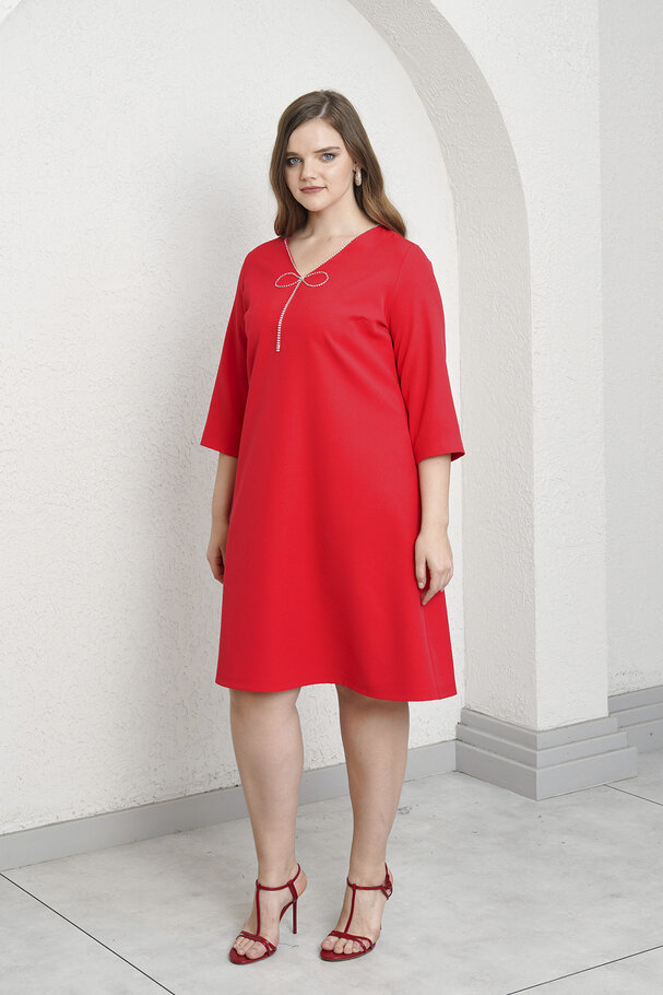 BOW STONE DETAIL DRESS