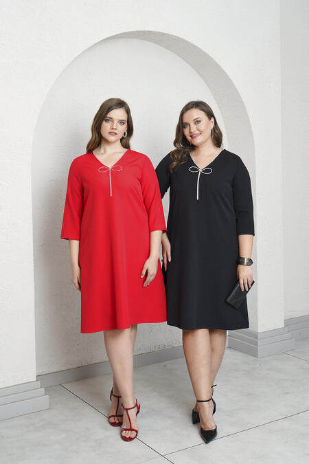  - BOW STONE DETAIL DRESS (1)