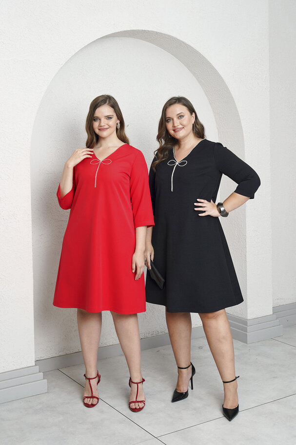 BOW STONE DETAIL DRESS