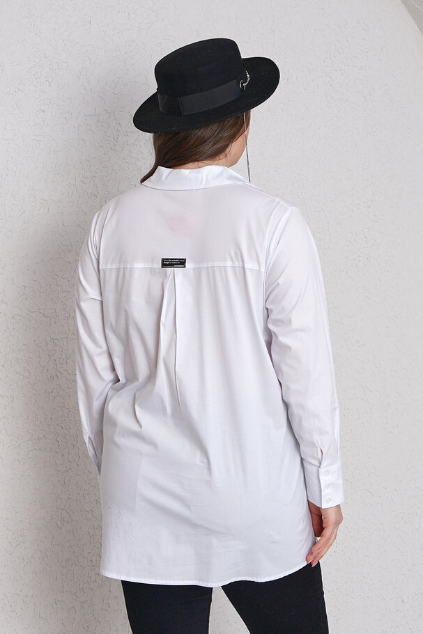 ARMA DETAYLI LİKRALI POPLİN GÖMLEK