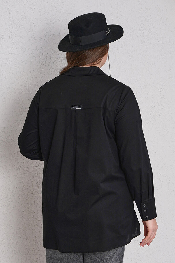 ARMA DETAYLI LİKRALI POPLİN GÖMLEK