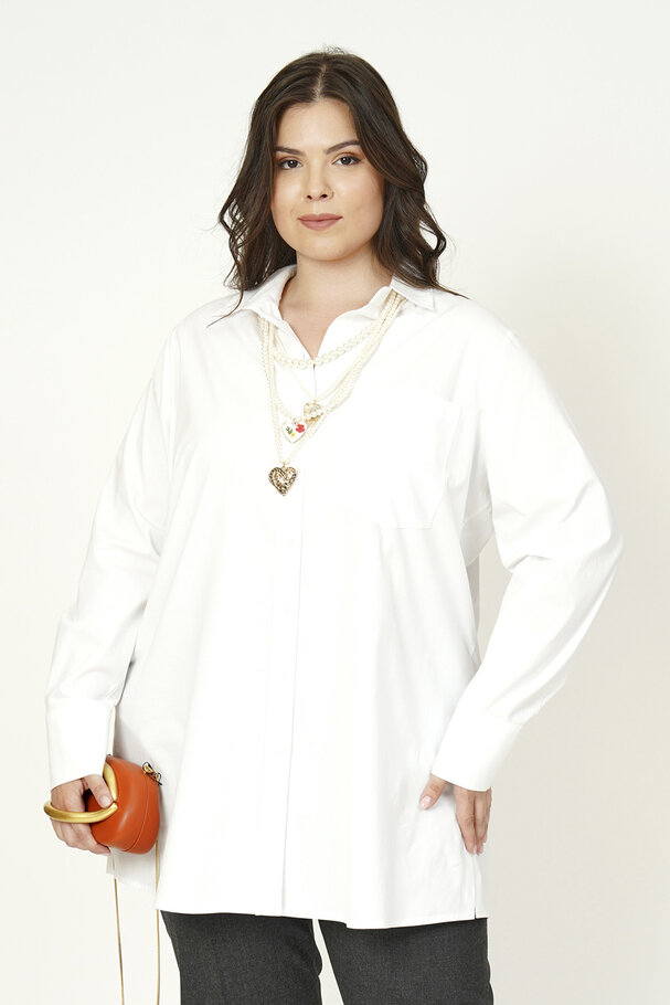 BASIC LİKRALI POPLİN GÖMLEK