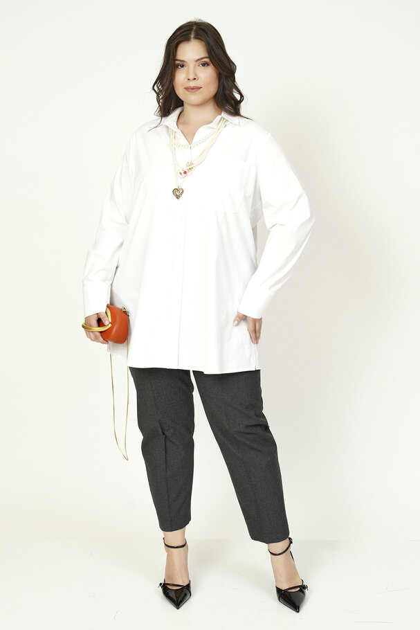 BASIC LİKRALI POPLİN GÖMLEK